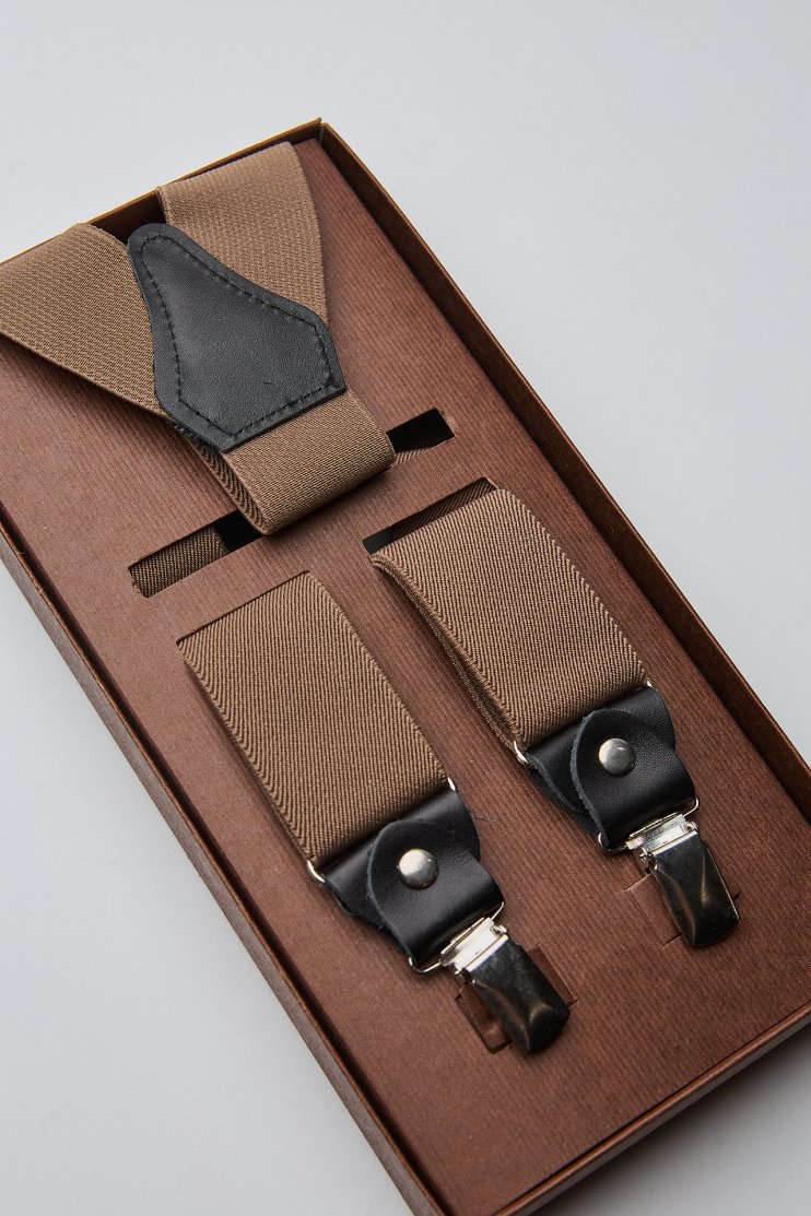 Мужские подтяжки коричневые