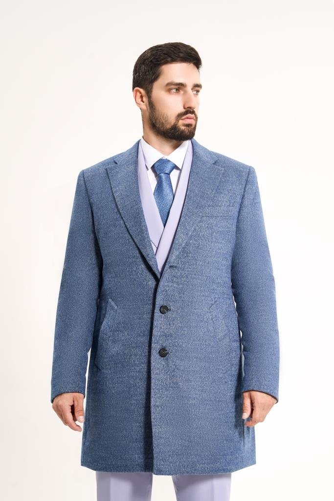 Пальто MAZALTOVMAN премиум Светло-синее фактурное