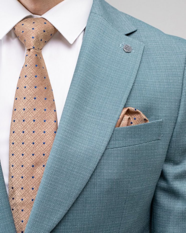 Яркий мужской костюм 2-ка Mazaltovman бирюзовый