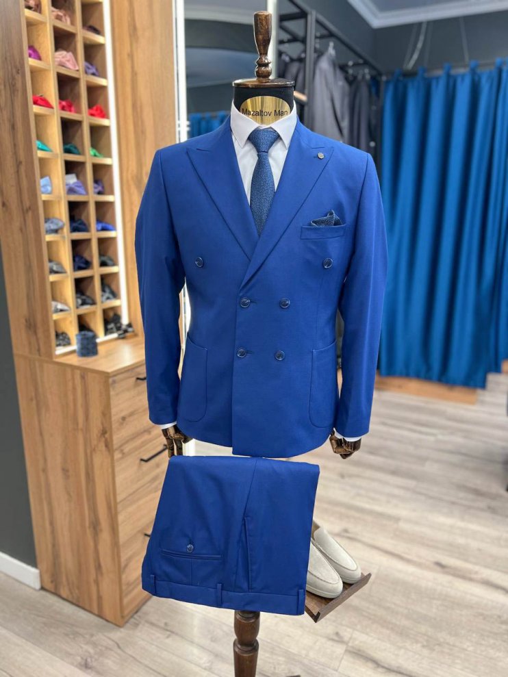 Костюм МИР 2-ка двубортный Синий