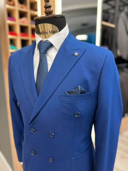 Костюм МИР 2-ка двубортный Синий